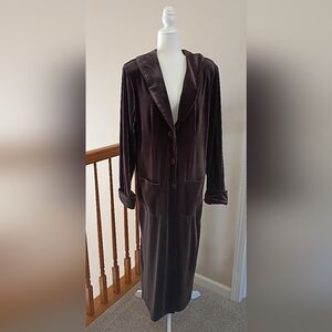 Vintage Moon Light Brown Velvet Duster Coat Size Medium Large